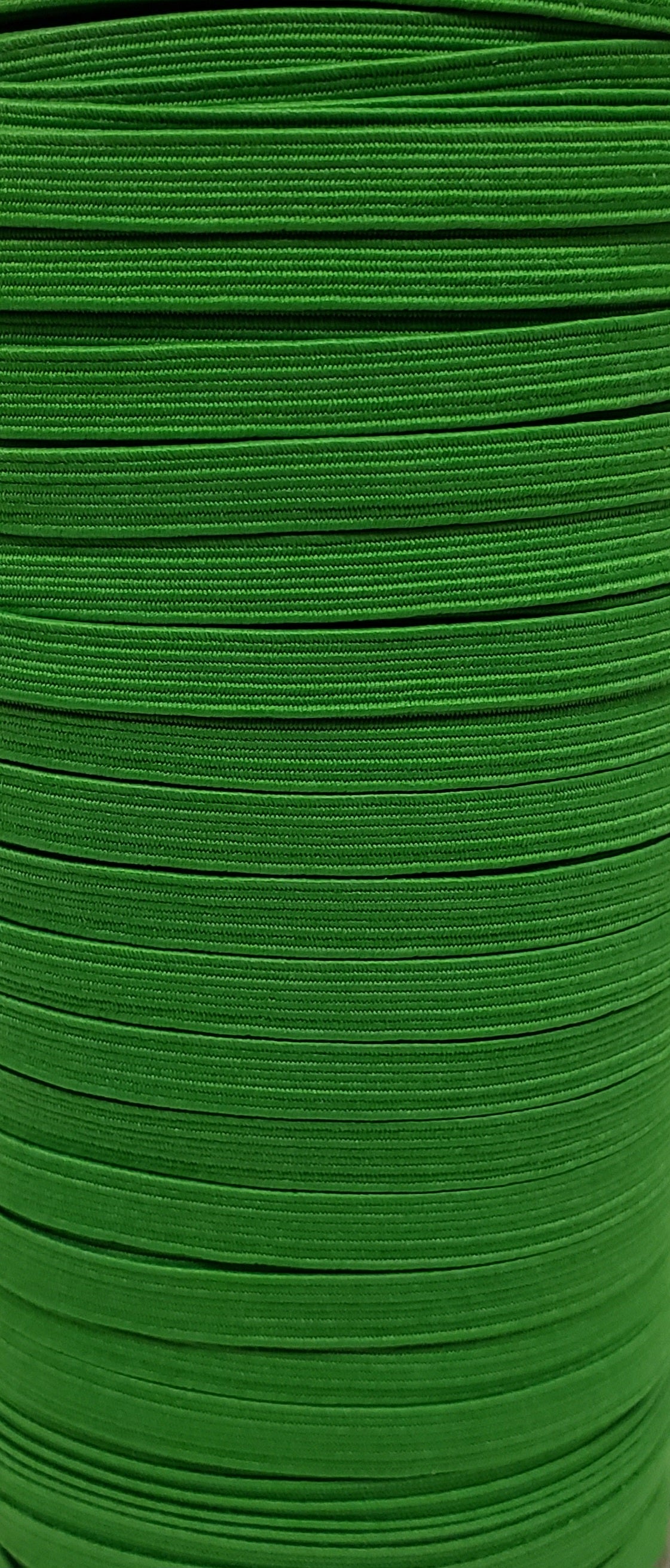 Flat Elastic Cord - Green - 1/4" Width