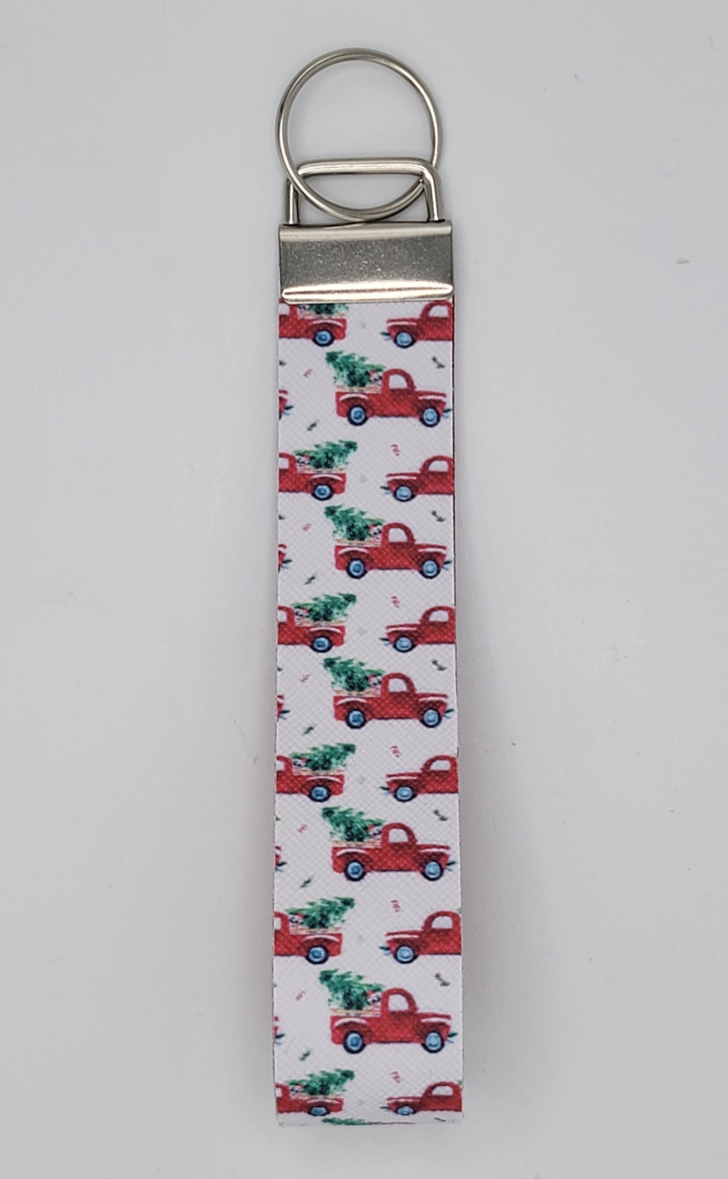 Key Fob Wristlet - Red Christmas Tree Truck