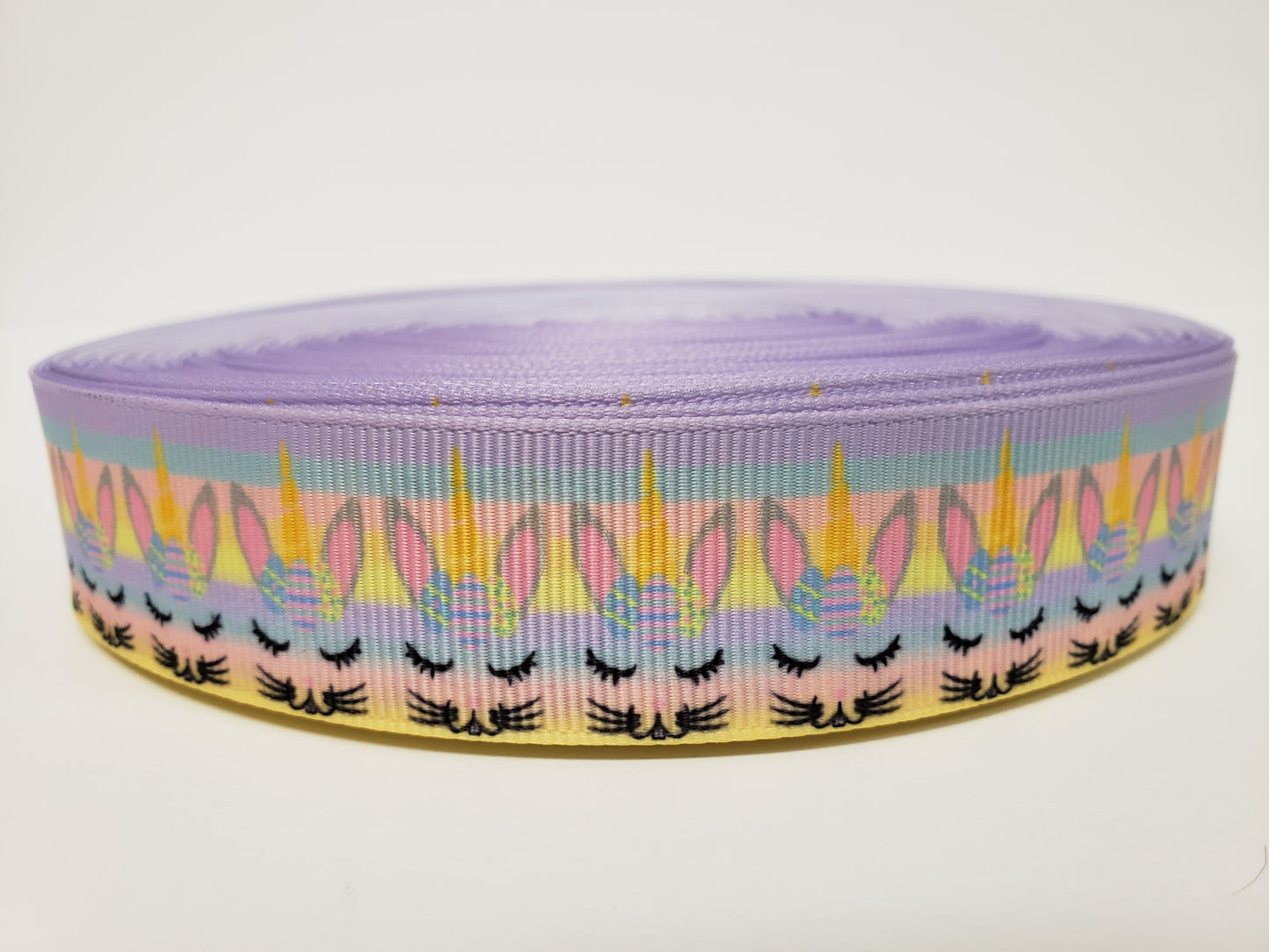 Easter - Bunny Unicorns - Grosgrain Ribbon 1" Width - By the yard