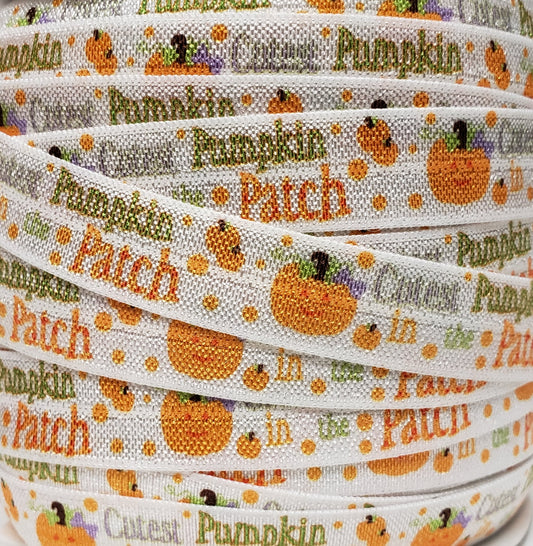 Fold Over Elastic - Cutest Pumpkin in the Patch - 5/8" Width