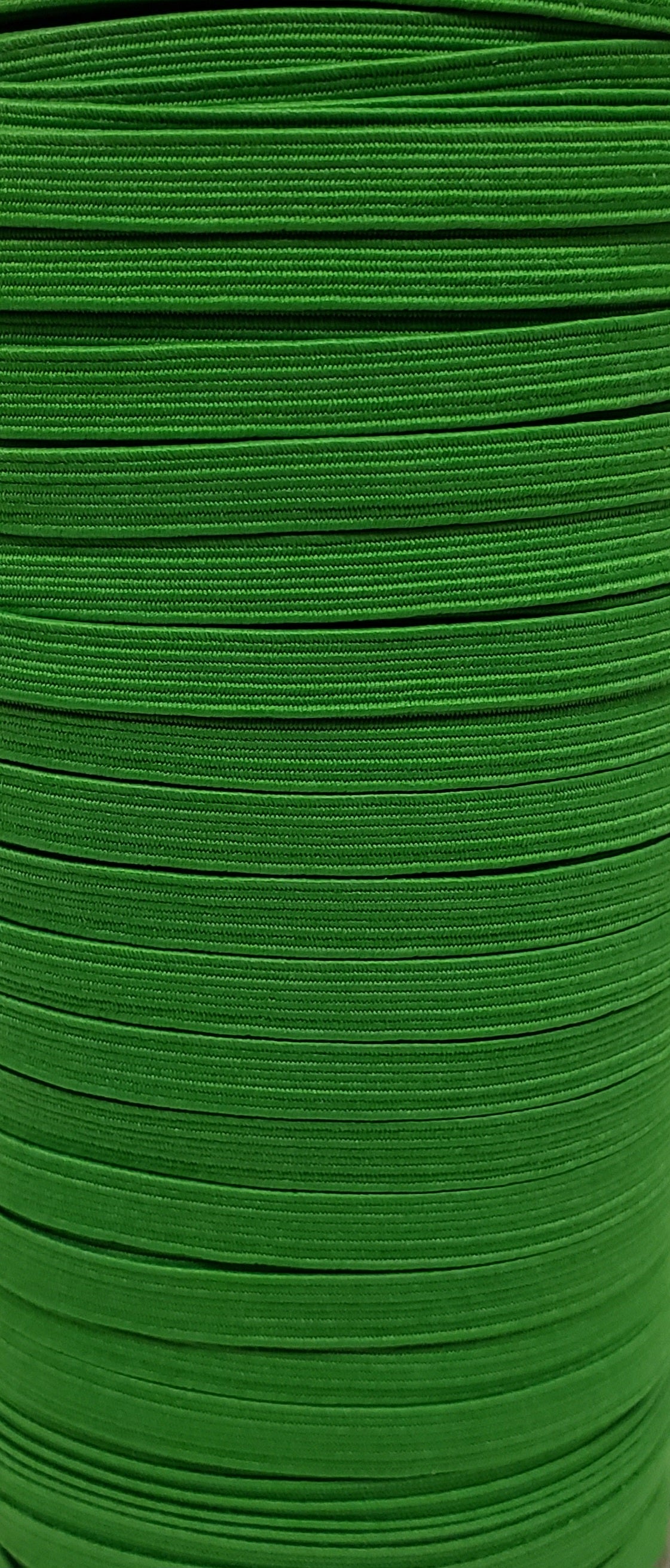 Flat Elastic Cord - Green - 1/4" Width