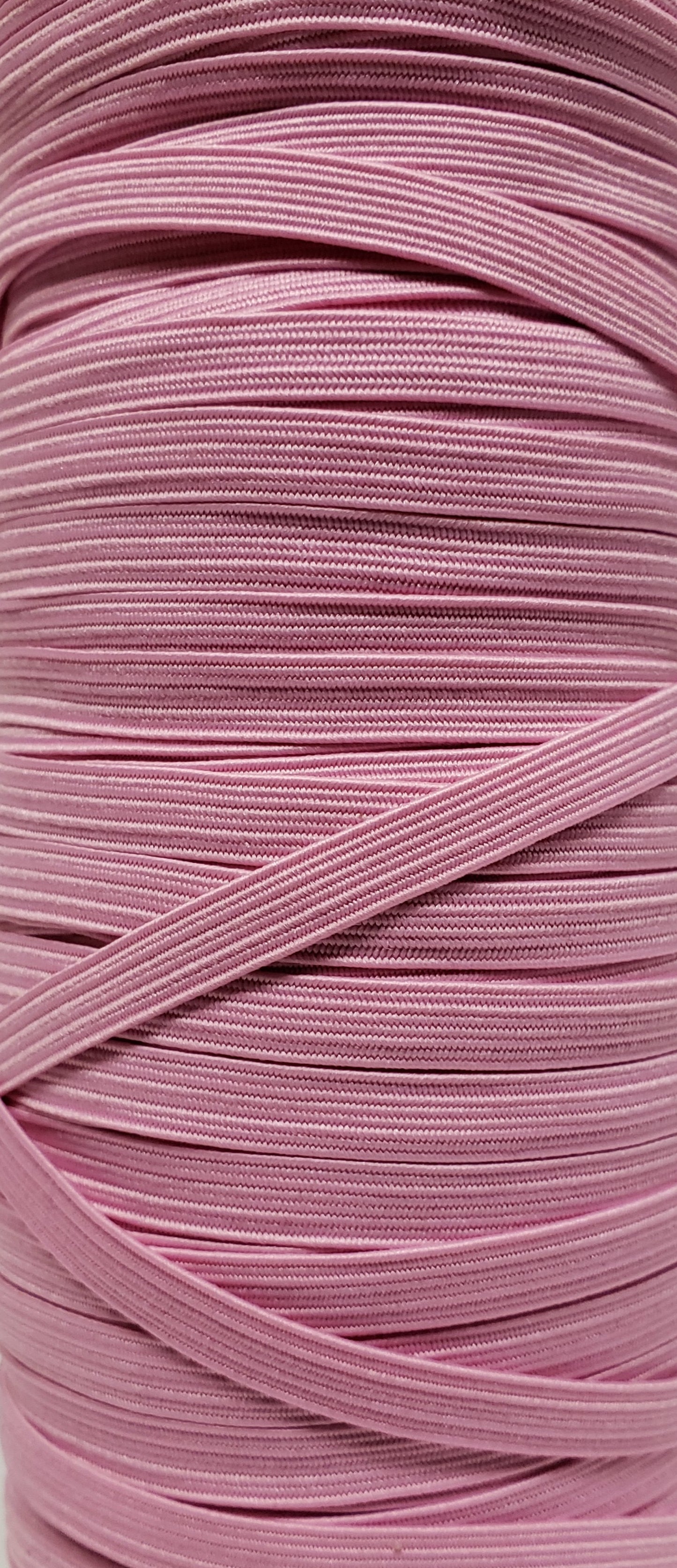 Flat Elastic Cord - Pink - 1/4" Width