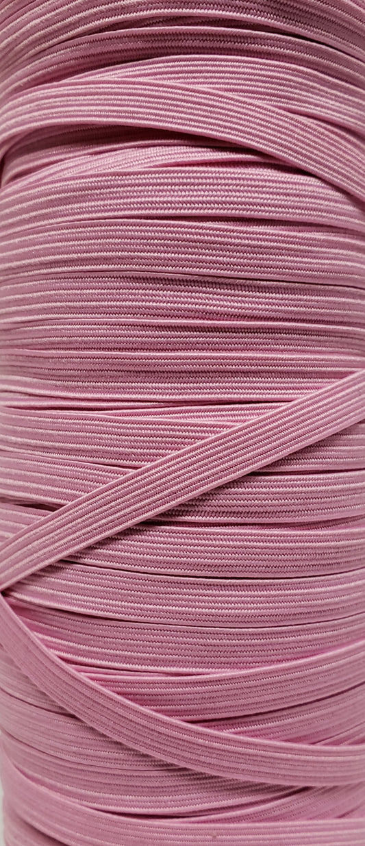 Flat Elastic Cord - Pink - 1/4" Width