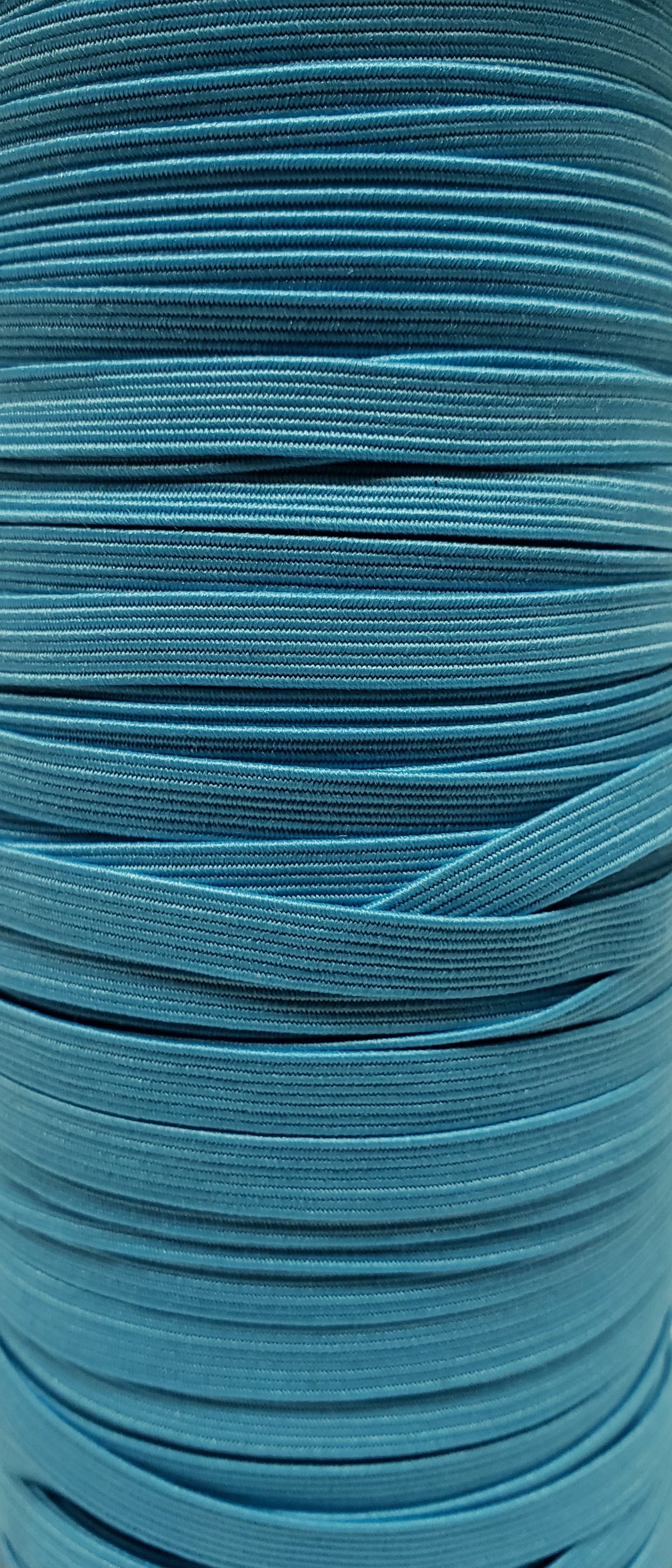 Flat Elastic Cord - Sky Blue - 1/4" Width