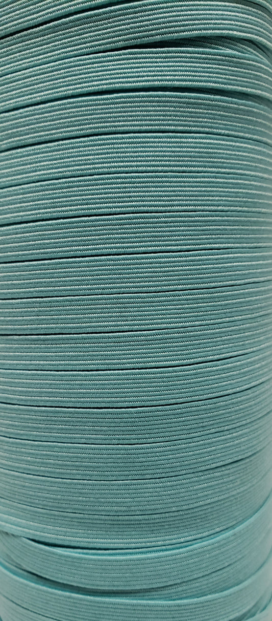 Flat Elastic Cord - Light Blue - 1/4" Width