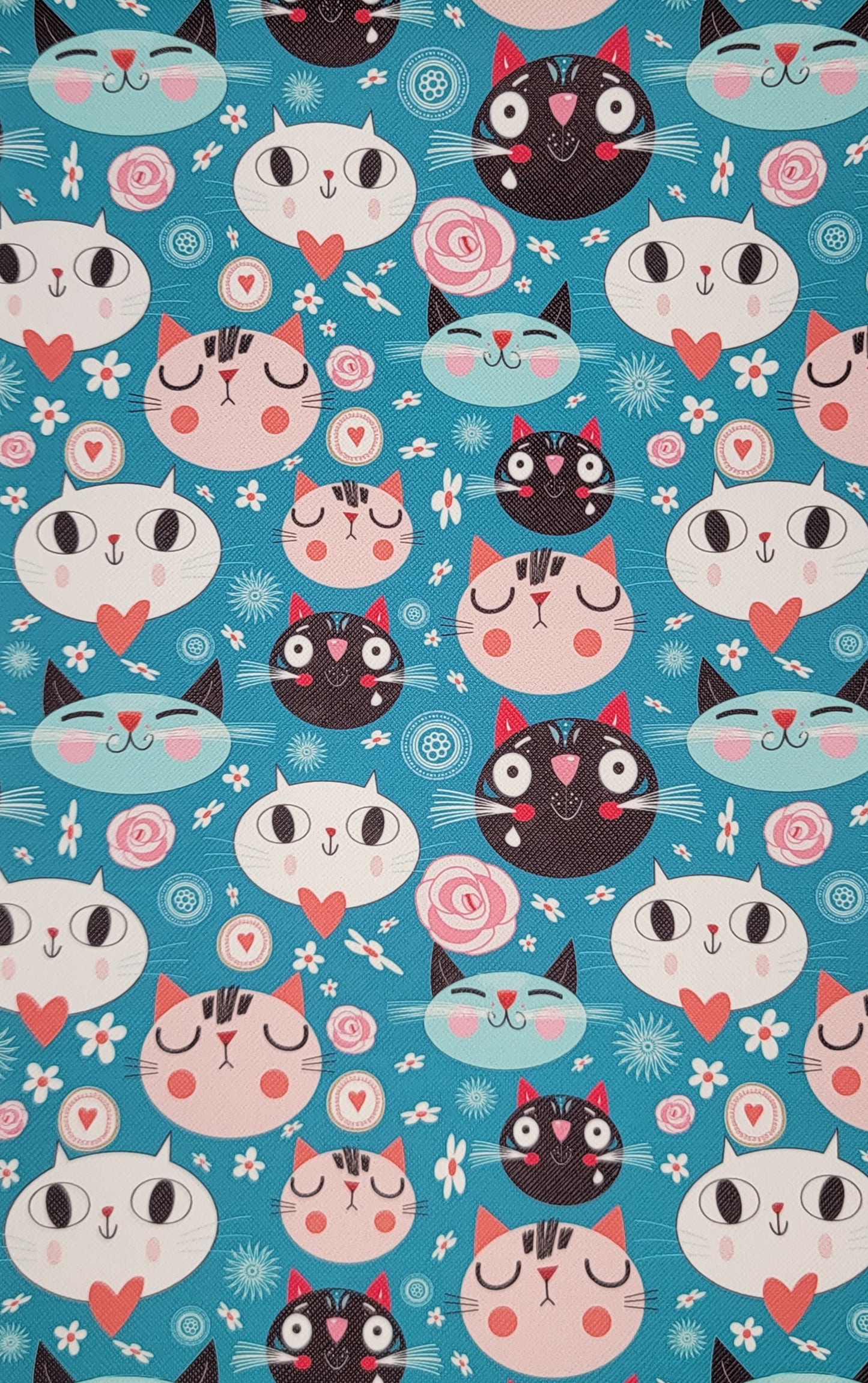 Cute Cats - Synthetic (Faux) Leather Single Sheet