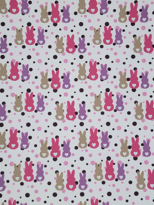 Easter - Peeps with Heart Tails - Synthetic (Faux) Leather Single Sheet