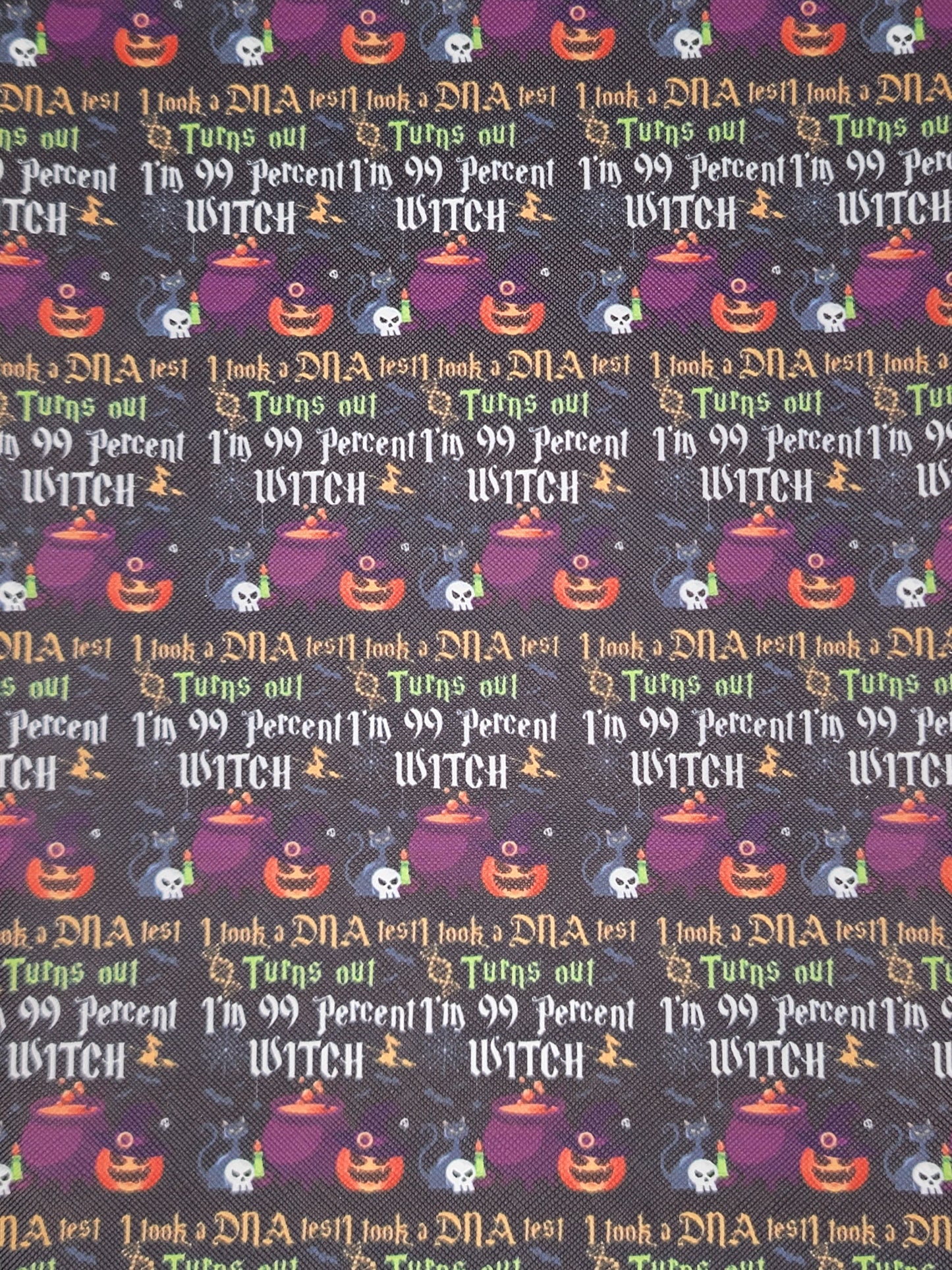 Halloween - 99 Percent Witch - Black Synthetic (Faux) Leather Single Sheet