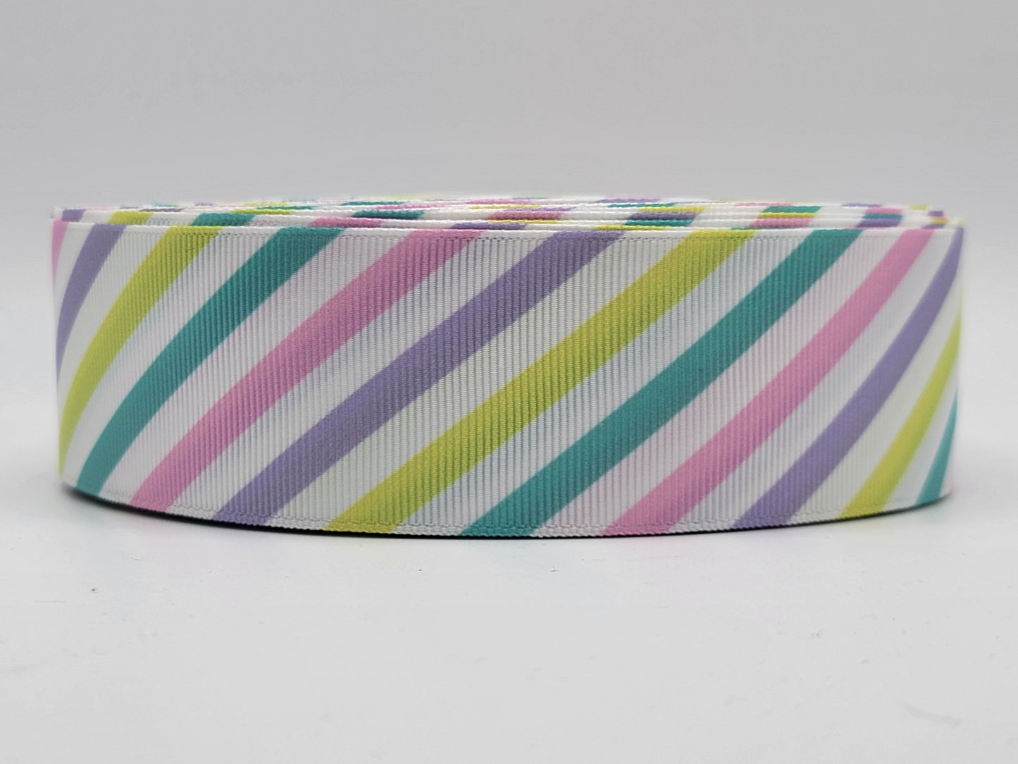 Pastel Slanted Stripes Grosgrain Ribbon 1.5" Width - By the yard