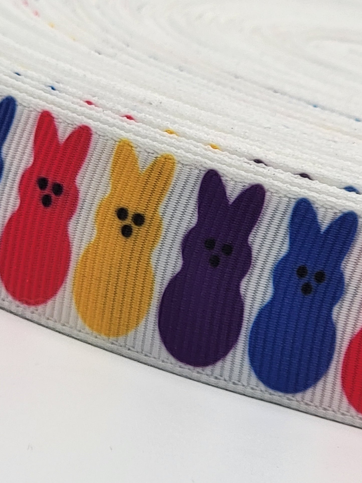 Easter Peeps - White Grosgrain Ribbon 7/8" Width - By the yard