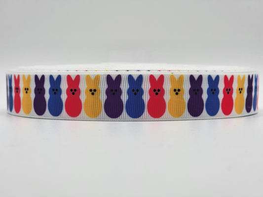 Easter Peeps - White Grosgrain Ribbon 7/8" Width - By the yard