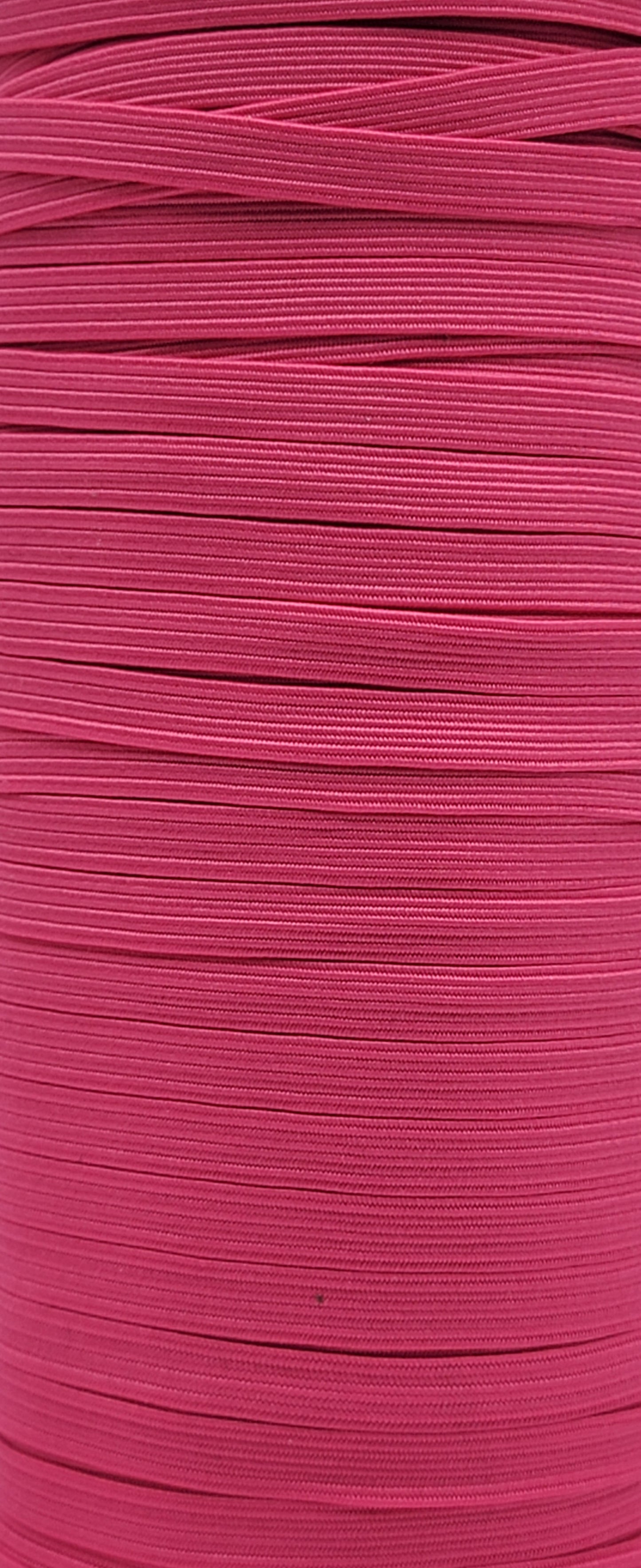 Flat Elastic Cord - Hot Pink - 1/4" Width