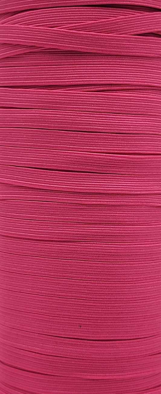 Flat Elastic Cord - Hot Pink - 1/4" Width