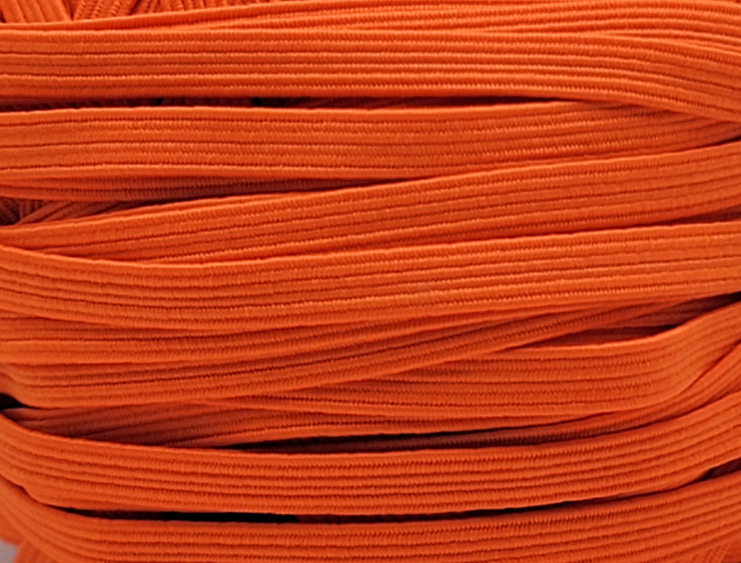 Flat Elastic Cord - Orange - 1/4" Width