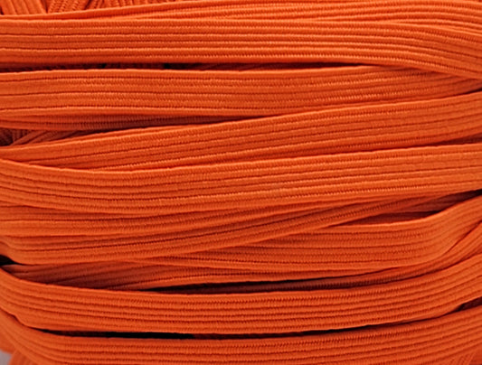 Flat Elastic Cord - Orange - 1/4" Width