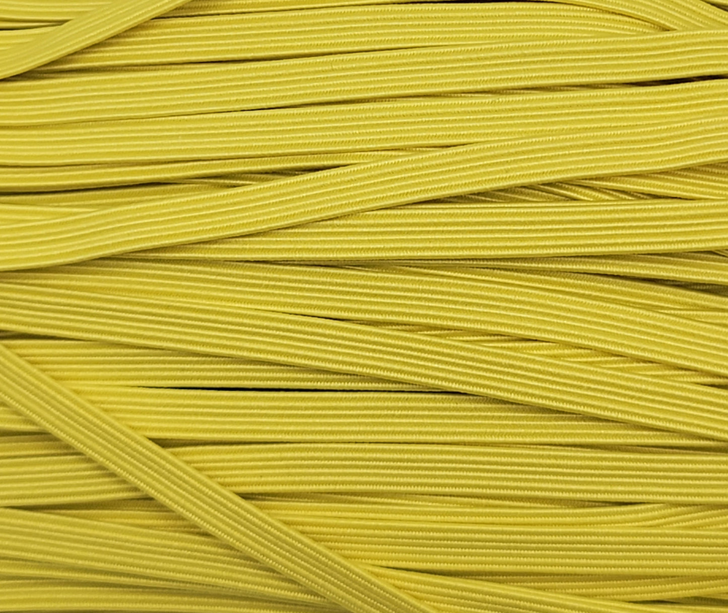 Flat Elastic Cord - Yellow - 1/4" Width