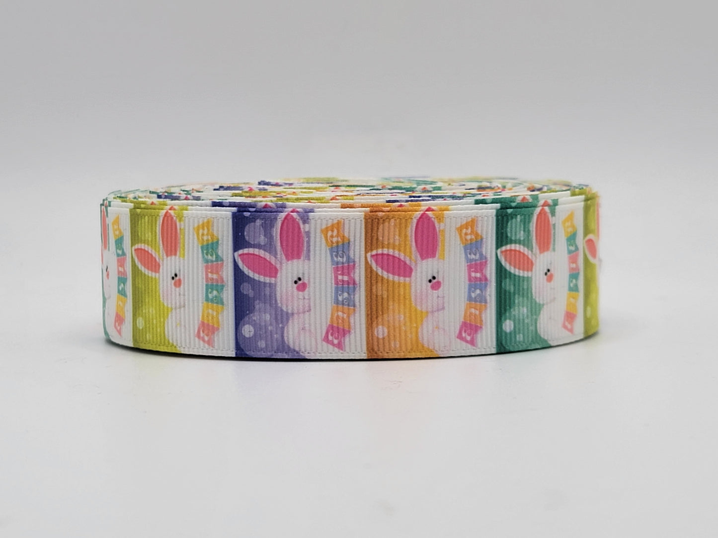 Easter - Bunny Squares - Grosgrain Ribbon 1" Width - By the yard