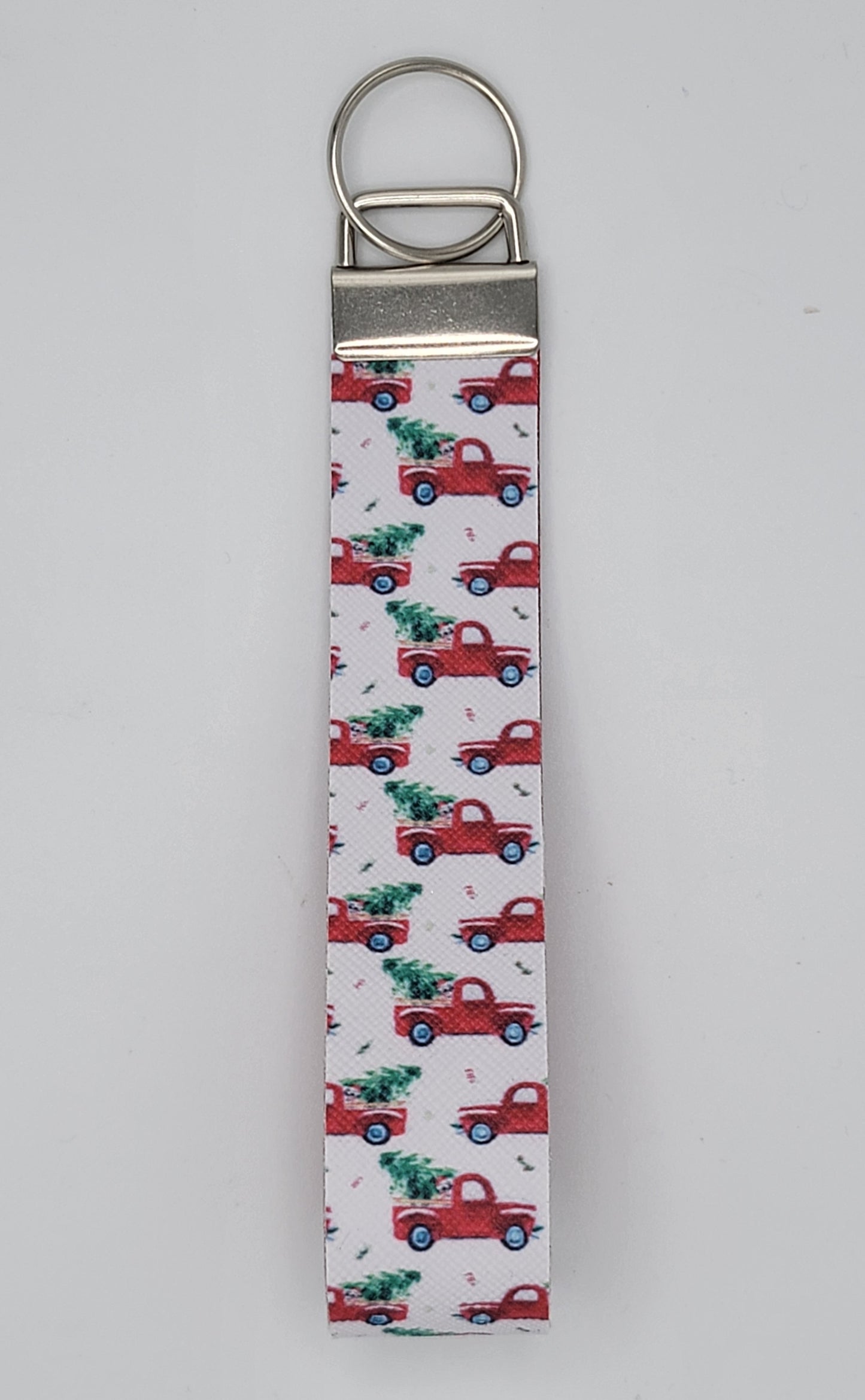 Key Fob Wristlet - Red Christmas Tree Truck