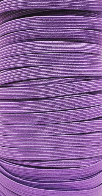 Flat Elastic Cord - Purple - 1/4" Width